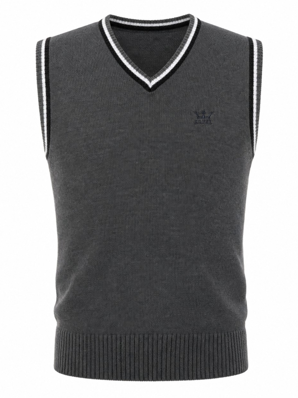 ​Piazza Italia Charcoal Gray V-Neck Sweater Vest‎ XL